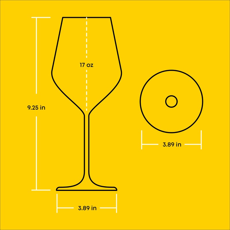 JoyJolt Layla Italian Red Wine Glasses, Set of 4, 17 oz Clear â€“ Made in Europe - Image 2